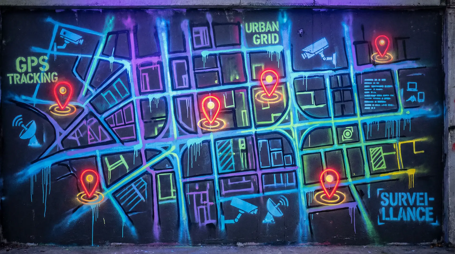 赶尸艳谈电影 狗仔追踪地图 - 城市涂鸦风格